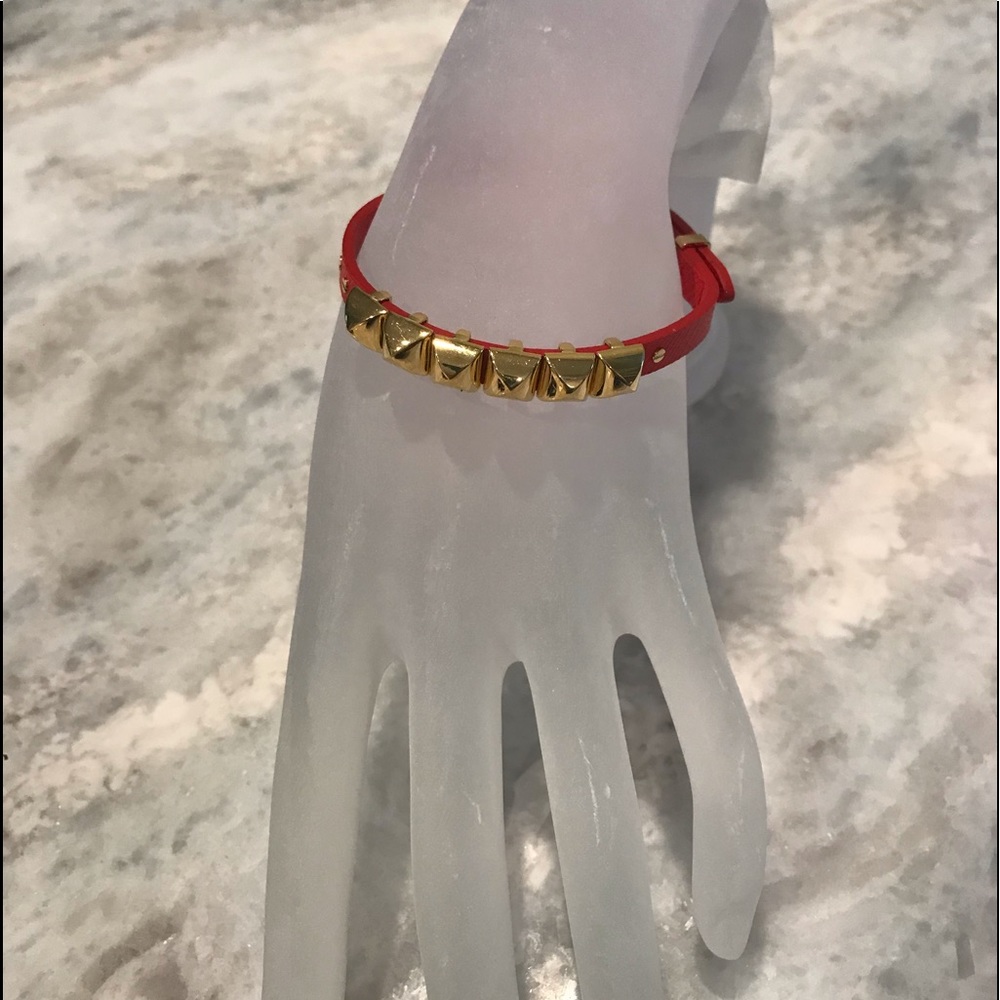 Micheal Kors Pyramid Stud Bracelet Red